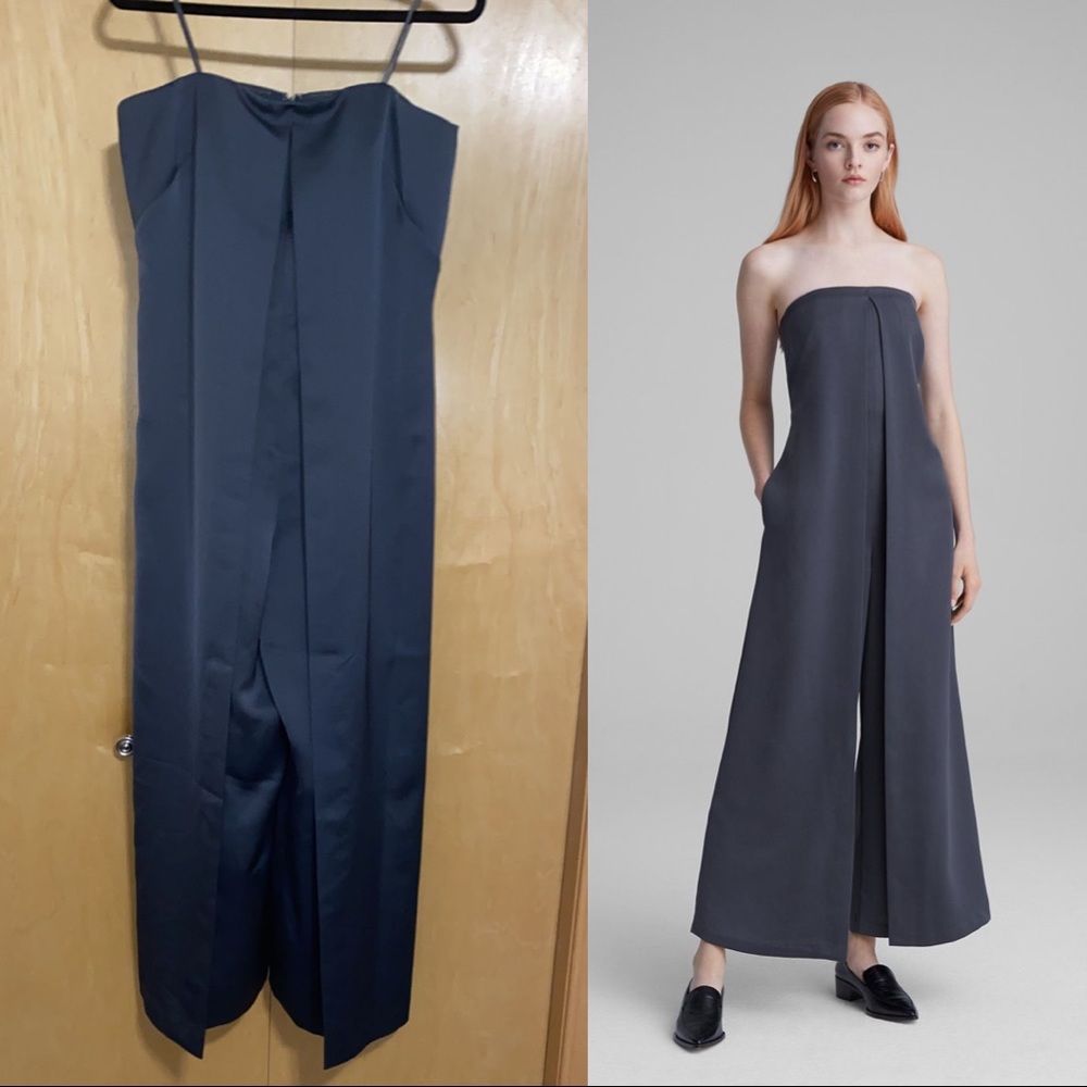 Club Monaco Strapless Satin Jumpsuit - Picture 1 of 14